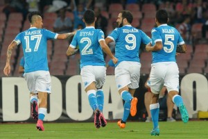Napoli-Lazio 5-0 Hamsik Hysaj Higuain Allan